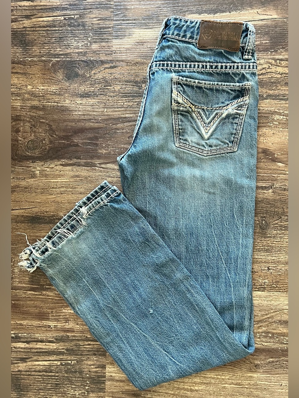 Rock&Roll Boys Light Blue Washed Denim Jeans with Embroidered Back Pocket